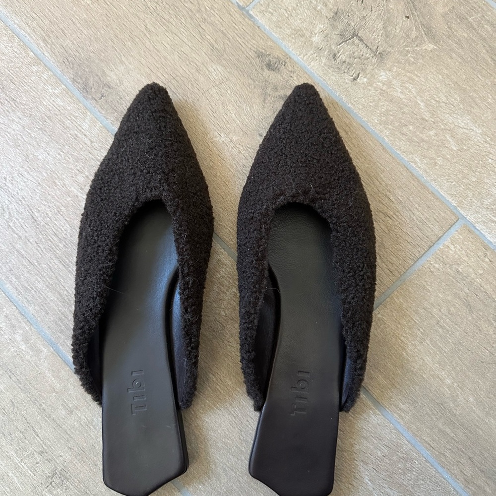 Tibi Brown Nori Flat slides